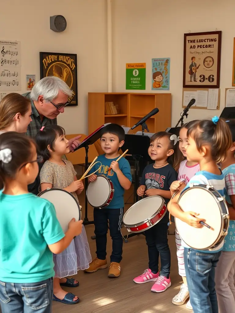 A dynamic image of young musicians participating in a STAR-sponsored workshop, highlighting the organization's commitment to nurturing artistic talent.