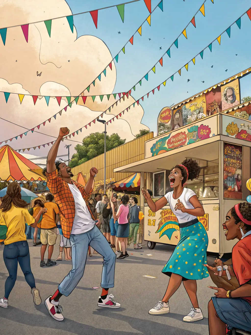 A vibrant photograph capturing a diverse crowd enjoying a live music performance at a STAR-organized festival, showcasing the inclusive and accessible nature of the event.