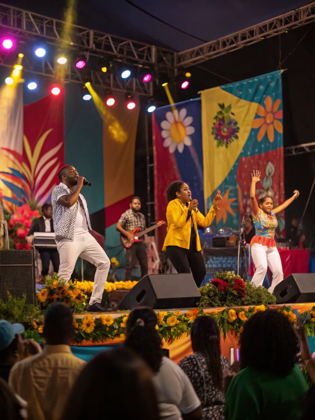 A vibrant photograph capturing a diverse audience enjoying a live music performance at a STAR festival, showcasing the inclusive and engaging atmosphere.
