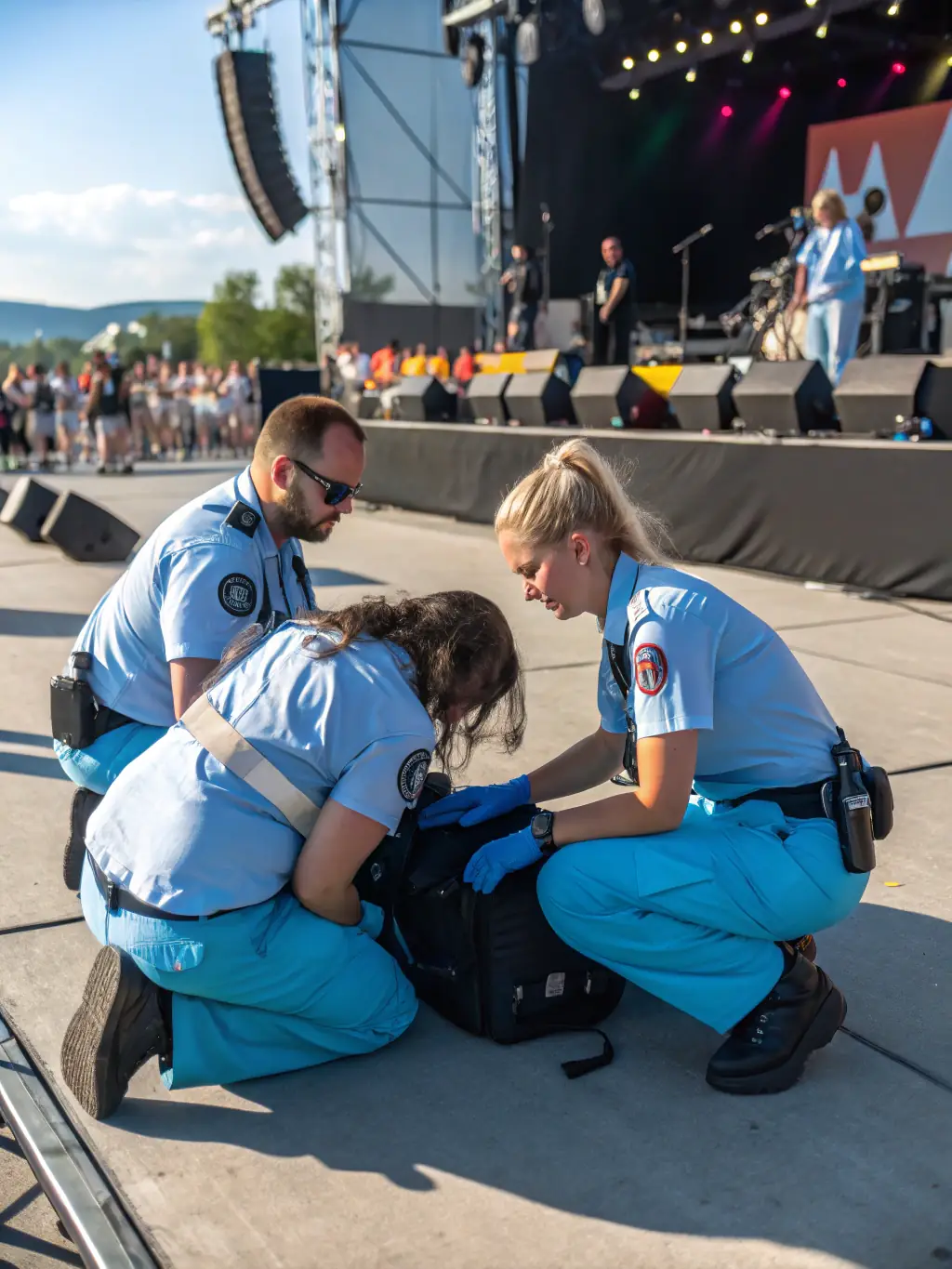 A heartwarming picture of volunteers assisting attendees with disabilities at a STAR event, emphasizing the organization's dedication to accessibility.